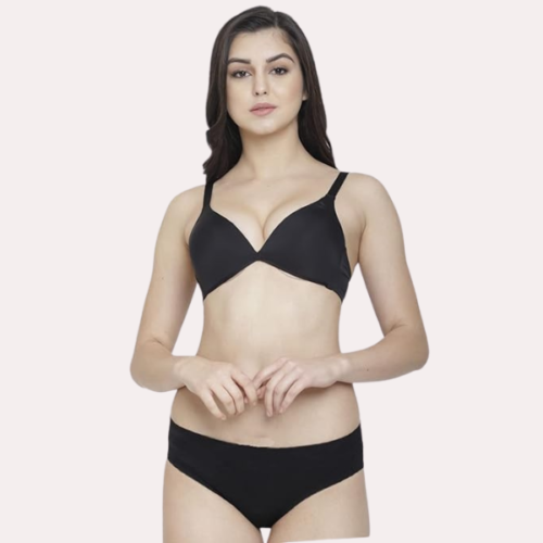 Non-Padded Plunge Bra Panty Set - Image 2