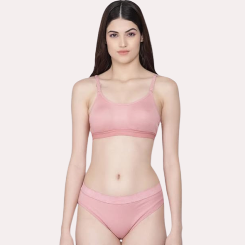 Wire-Free Women's Cotton Sports Bra Panty Set - Image 2