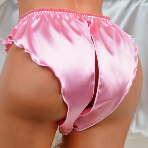 Flirty Crotchless french Knicker Pink - Image 3