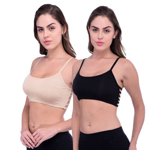 "Sexy" Pack Of 2 Sexy Back Stripe Bralette Bra - Image 2