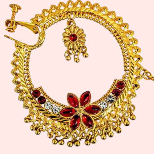 Uttarakhandi Gold Plated Round Nath - Image 4