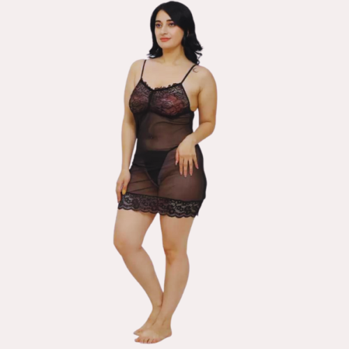 Sheer Babydoll Slip Dress for Women - Image 4