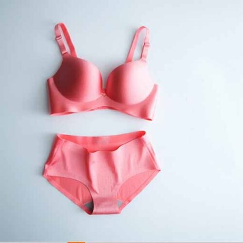 Seductive Pink Seamless Padded Pushup Bra Panty Set - Image 2