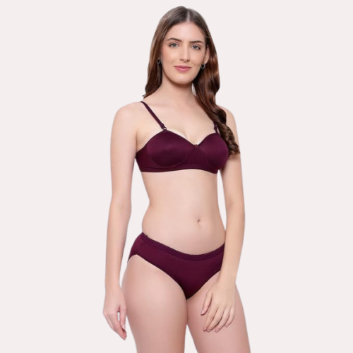 Padded Non-Wired Push-Up Bra Panty Set - Image 5