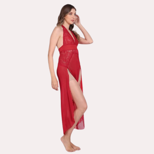 Graceful Long Sheer Nightdress for Women - Image 4