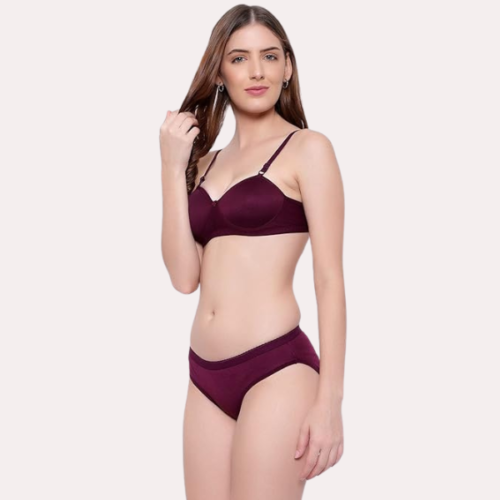 Padded Non-Wired Push-Up Bra Panty Set - Image 4
