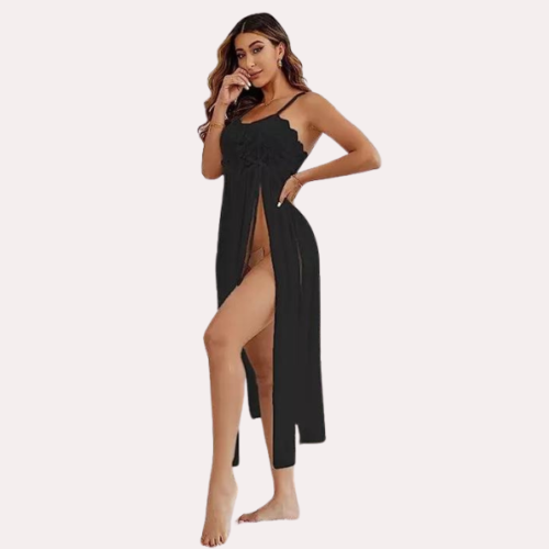 Romantic Black Babydoll Nightwear - Image 3