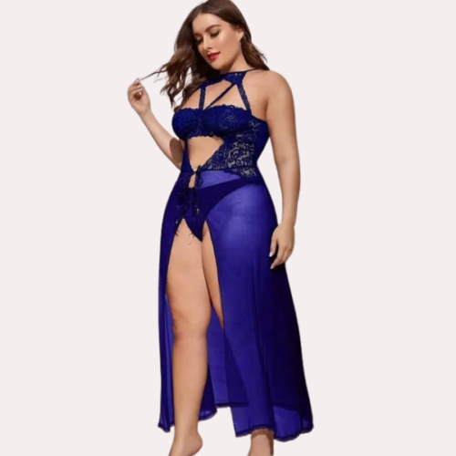 Azure Bloom Women's Blue Babydoll Set - Image 2