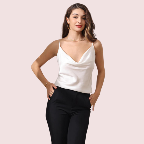 Premium Silk Cowl Neck Camisole for Layering - Image 2