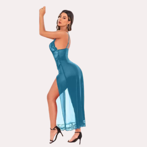 Chic Women's Babydoll Lingerie in Blue - Image 4