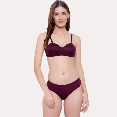 Padded Non-Wired Push-Up Bra Panty Set - Image 3