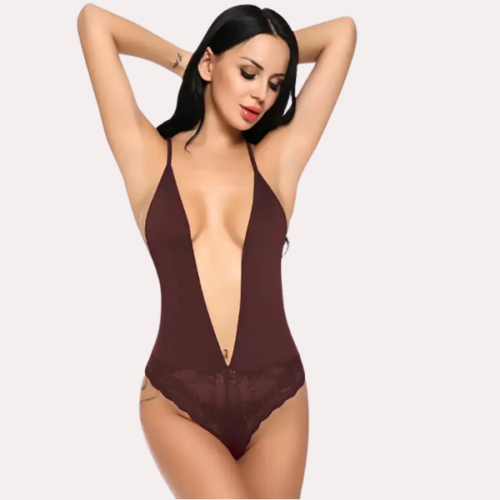 Chic and Comfy Sheer Nightwear Bodysuit - Image 3