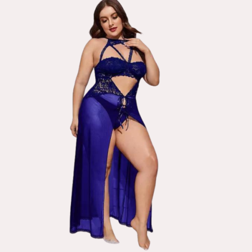 Azure Bloom Women's Blue Babydoll Set - Image 3