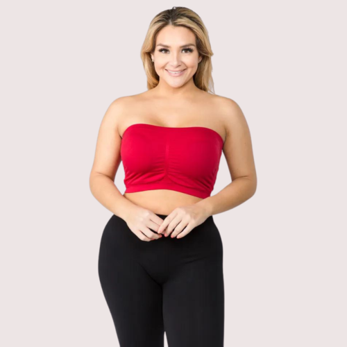 Red Hot Tube Bandeau Bra Top for Women - Image 2
