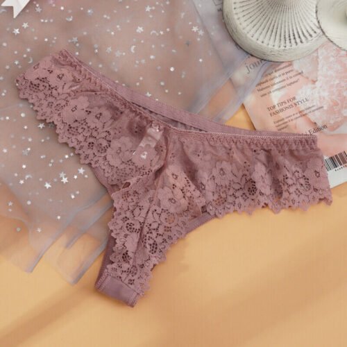 Pack (of 3) Women Floral Lace Thong Underwear - Image 5