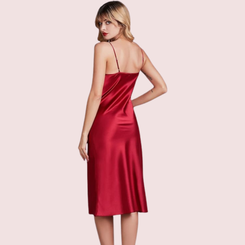 Elegant Cowl Neck Silk Nightgown for Comfort - Image 6