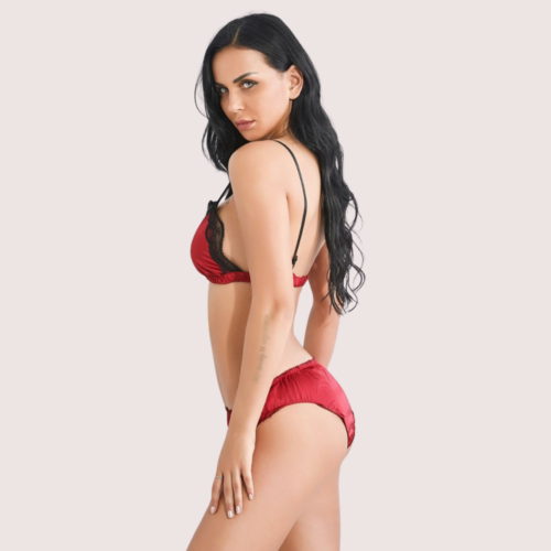 French Daina Premium Satin Bra and Panty Duo - Image 2