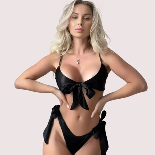 Seductive satin lingerie for her