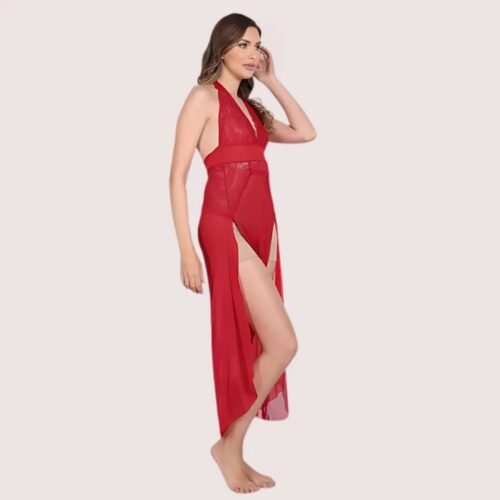 Graceful Long Sheer Nightdress for Women - Image 3