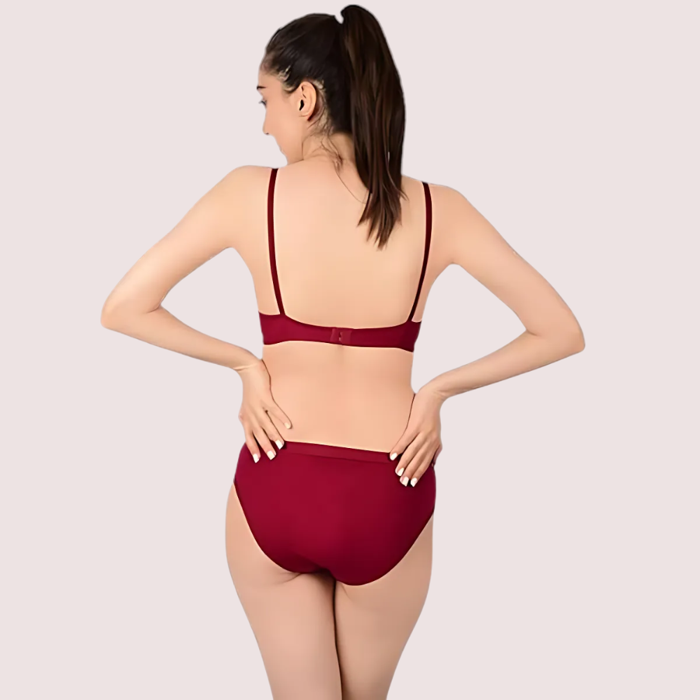 Comfortable Cotton Bra & Panty Set for Women (2 pack) 3 Comfortable Cotton Bra & Panty Set for Women (2 pack) - Image 3
