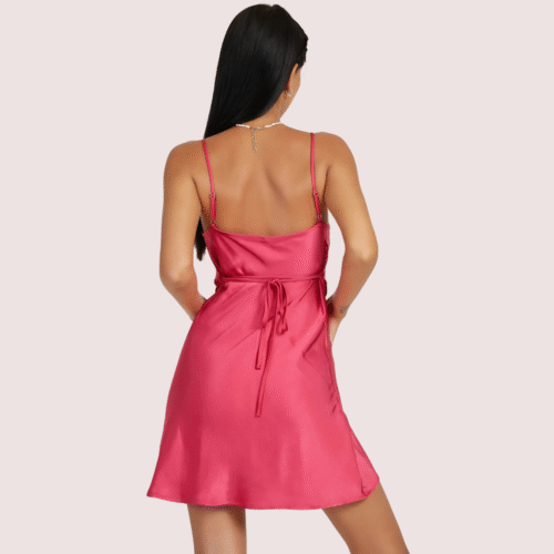 Sensual Satin Elegance Partywear Dress - Image 3