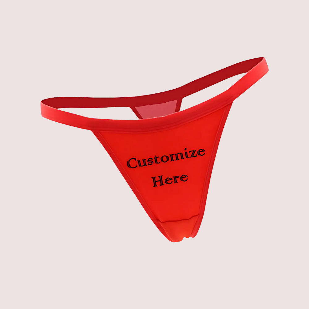 Custom Design Sexy Red Comfy Cotton String Thong 1 Custom Design Sexy Red Comfy Cotton String Thong