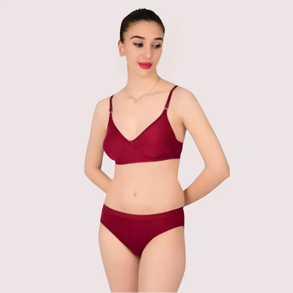 Comfortable Cotton Bra & Panty Set for Women (2 pack) 1 Comfortable Cotton Bra & Panty Set for Women (2 pack)