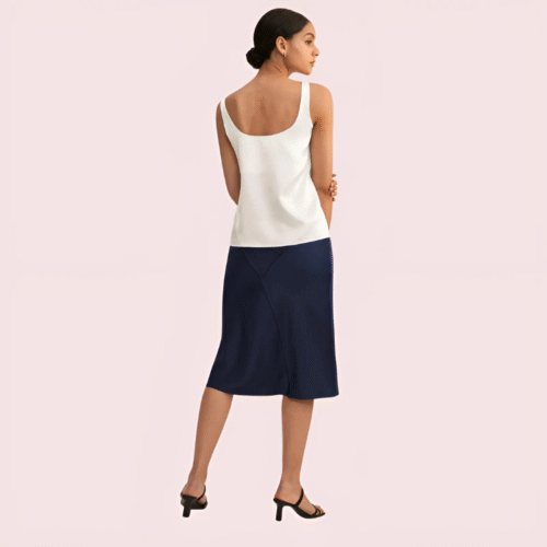 Elegant Lace Trimmed Silk Camisole Top - Image 2