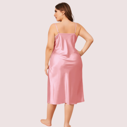 Solid Satin Slip Dress for 4XL 5XL Women - Image 4