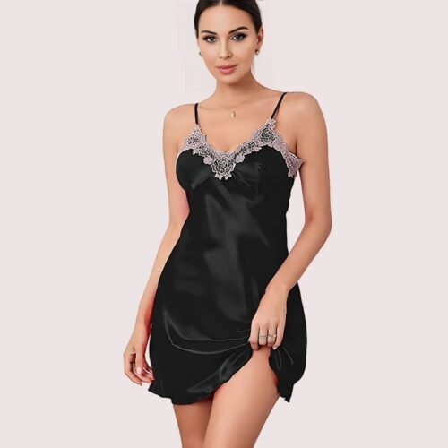 100% Silk Satin lace trim baby doll Lingerie - Image 2