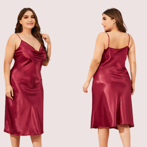 Classic Plus size Luxury Silky Satin Nightwear (4XL-5XL) - Image 3