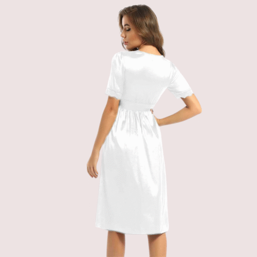 Knee length Luxury satin lounge dress - Image 2