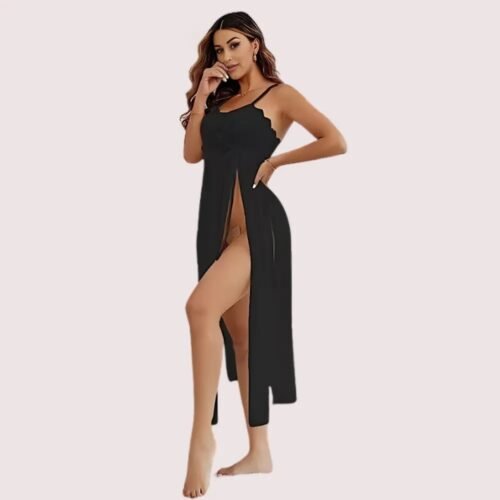 Romantic Black Babydoll Nightwear - Image 2