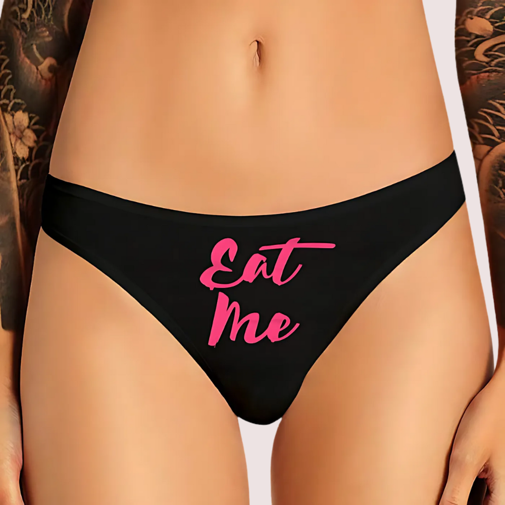 Eat Me Printed Thong Panty Gift 1 Eat Me Printed Thong Panty Gift