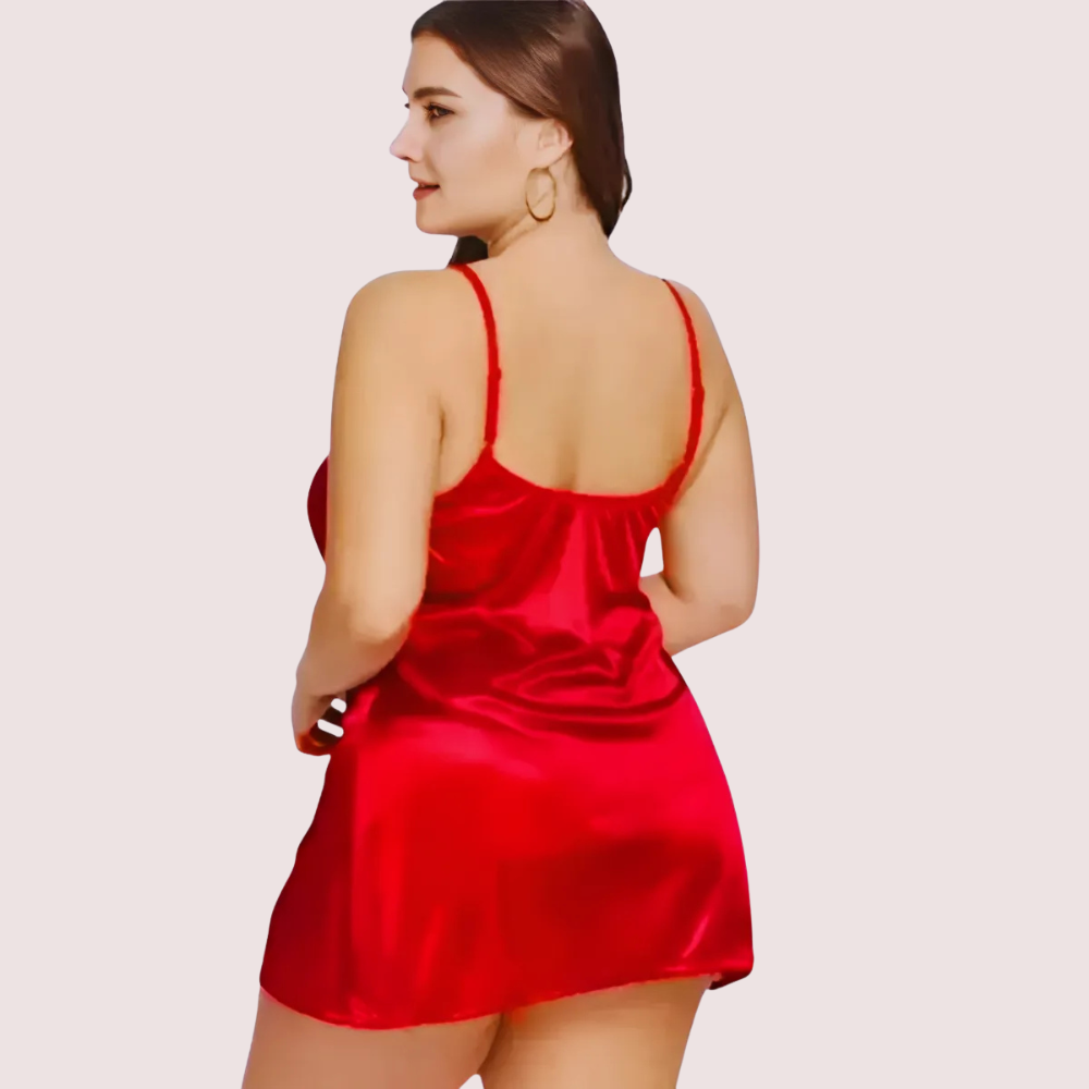 Alluring one-piece satin sleepwear 2 Alluring one-piece satin sleepwear - Image 2