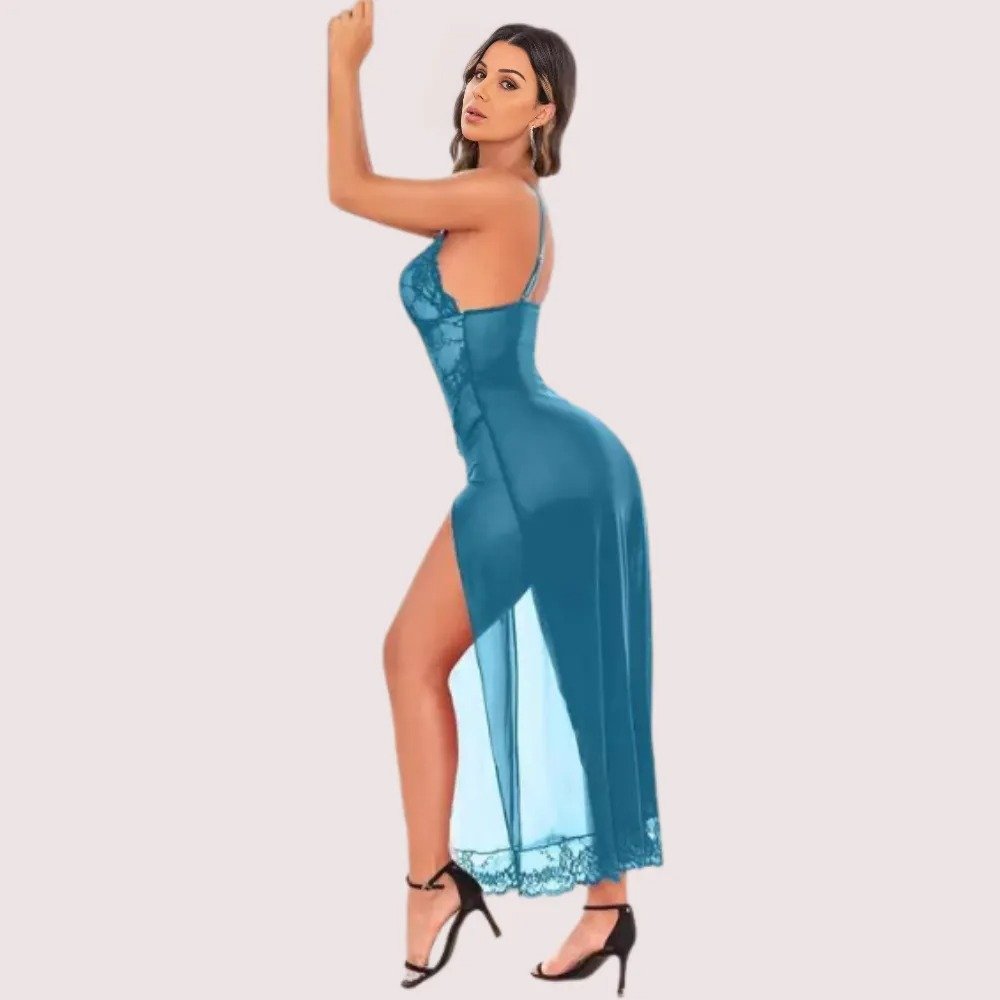 Chic Women's Babydoll Lingerie in Blue 3 Chic Women's Babydoll Lingerie in Blue - Image 3