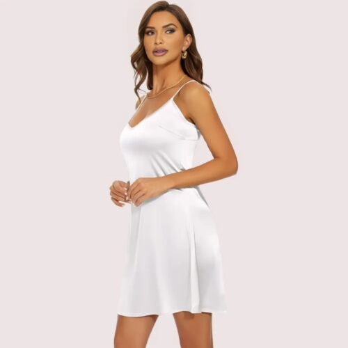Women's Silky Tank Top Slip Dress Adjustable Straps - Image 2