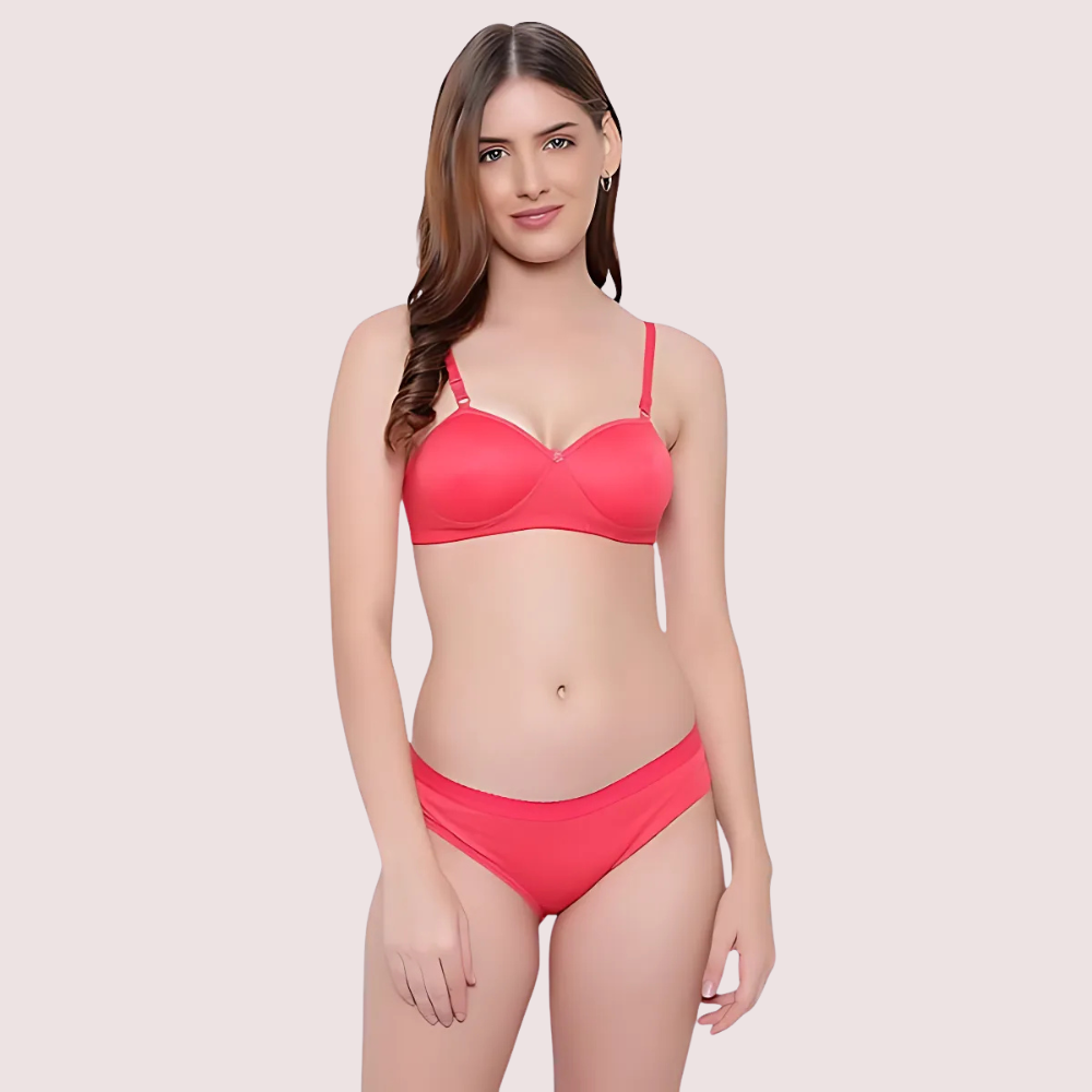 Non-Wired Cotton Push-Up Bra Panty for Women (2 pack) 1 Non-Wired Cotton Push-Up Bra Panty for Women (2 pack)