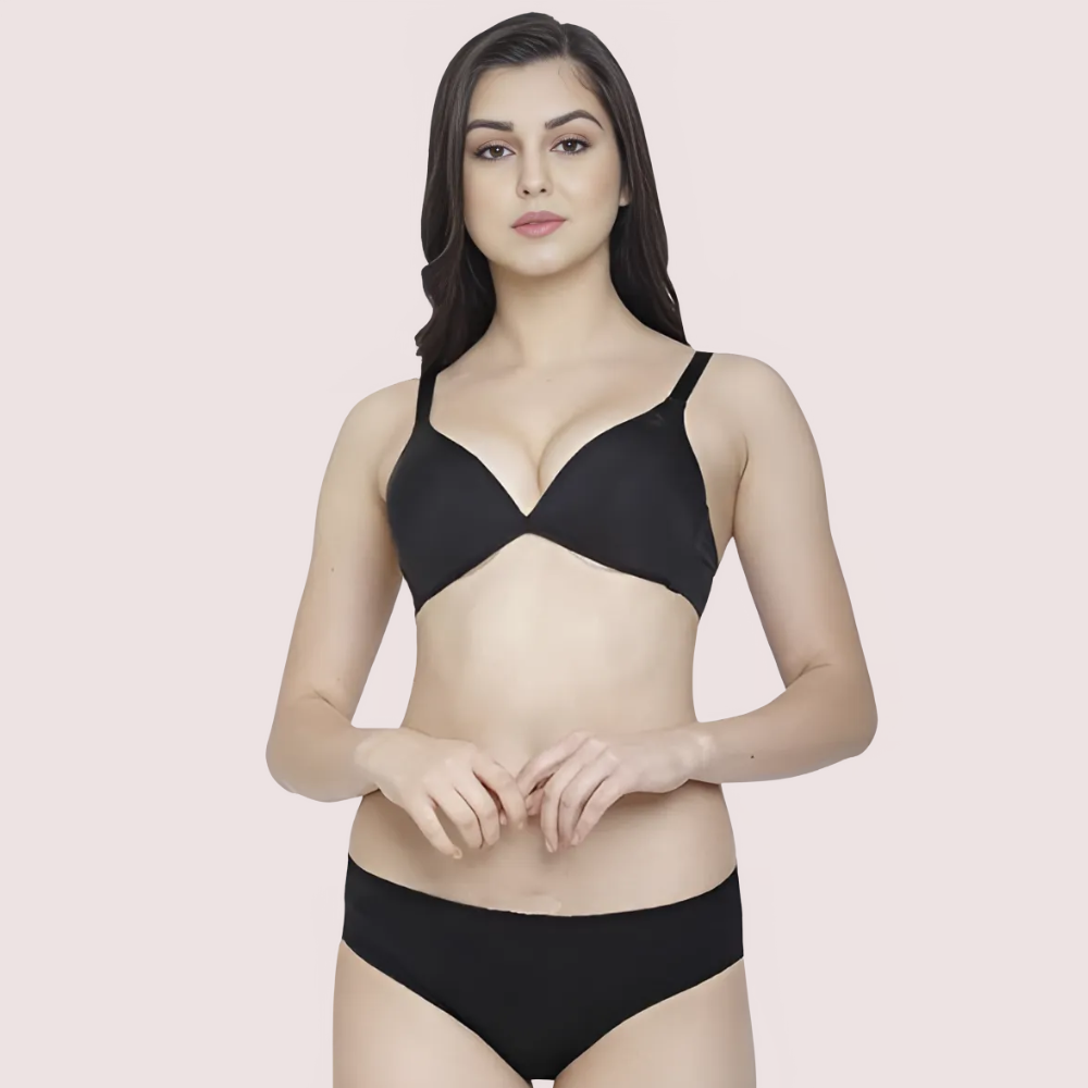 Non-Padded Plunge Bra Panty Set (2 pack) 1 Non-Padded Plunge Bra Panty Set (2 pack)