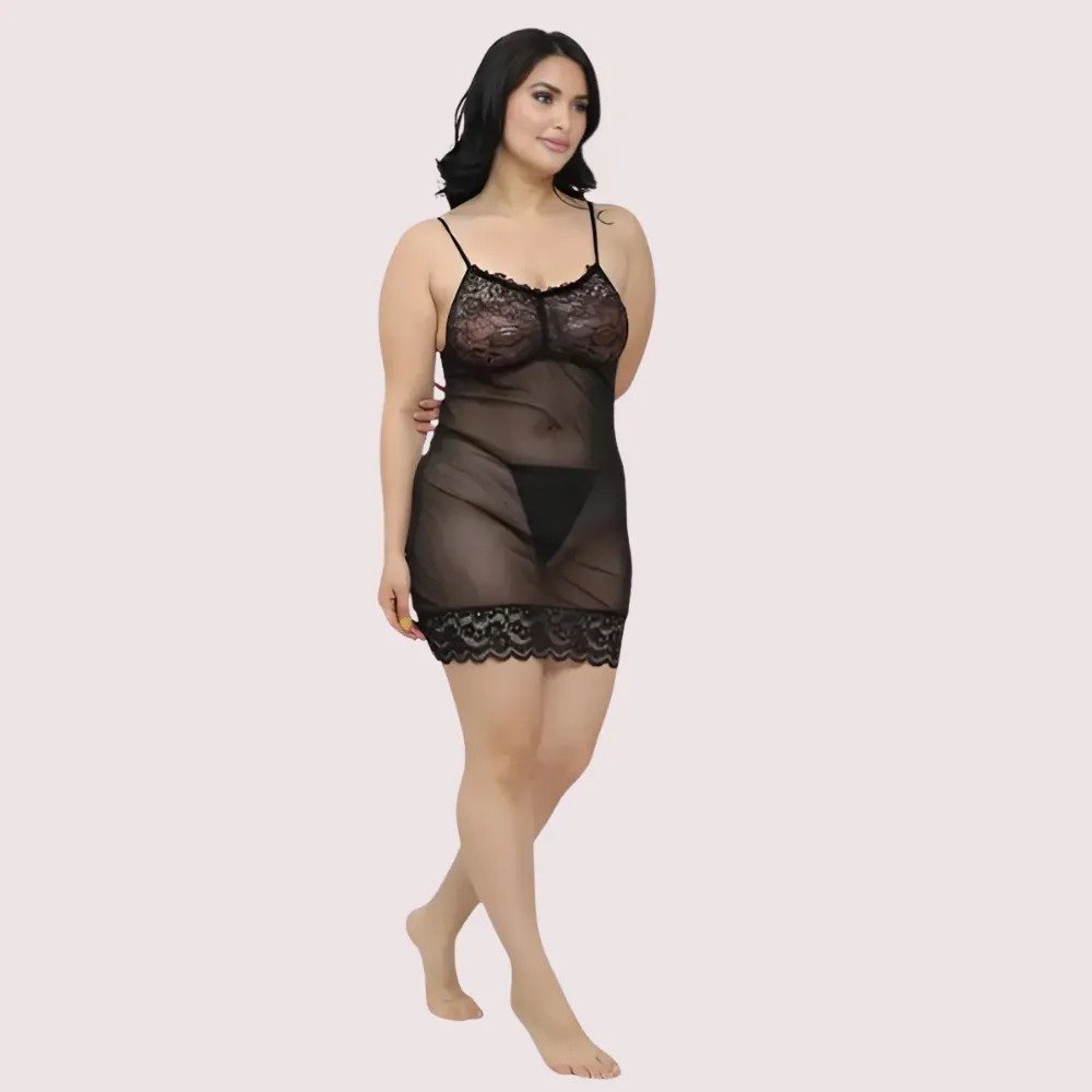 Sheer Babydoll Slip Dress for Women 3 Sheer Babydoll Slip Dress for Women - Image 3