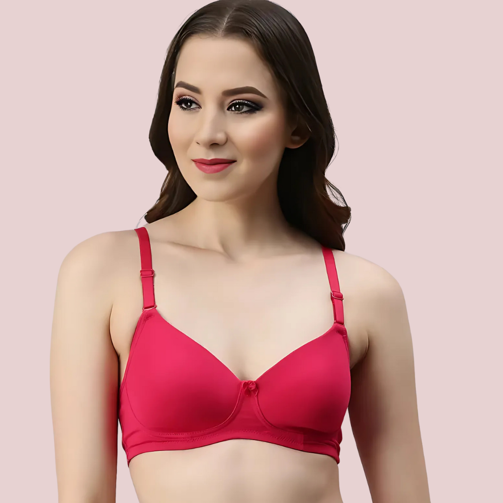 Passion Plunge – Red Seamless Padded Bra 1 Passion Plunge – Red Seamless Padded Bra