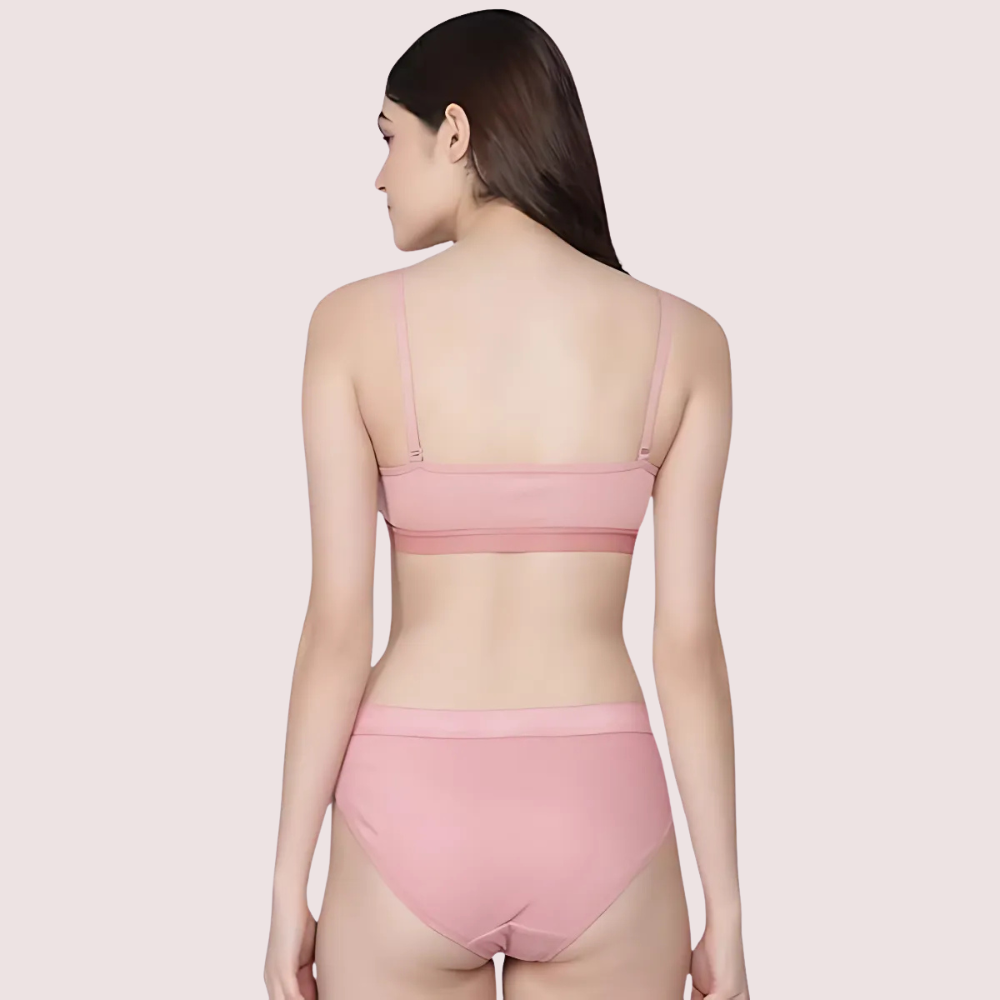 Wire-Free Women's Cotton Sports Bra Panty Set (2 pack) 3 Wire-Free Women's Cotton Sports Bra Panty Set (2 pack) - Image 3
