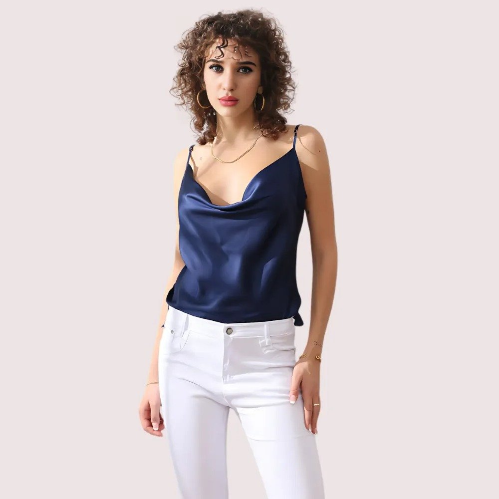 Elegant Cowl Neck Silk Camisole for Women 1 Elegant Cowl Neck Silk Camisole for Women