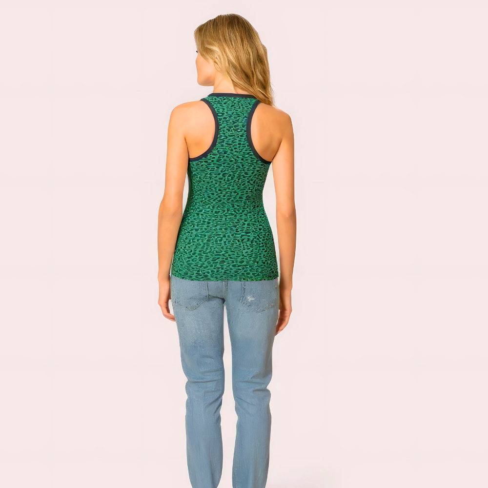 Wild Vibes Green Leopard Print Tank Top 2 Wild Vibes Green Leopard Print Tank Top - Image 2