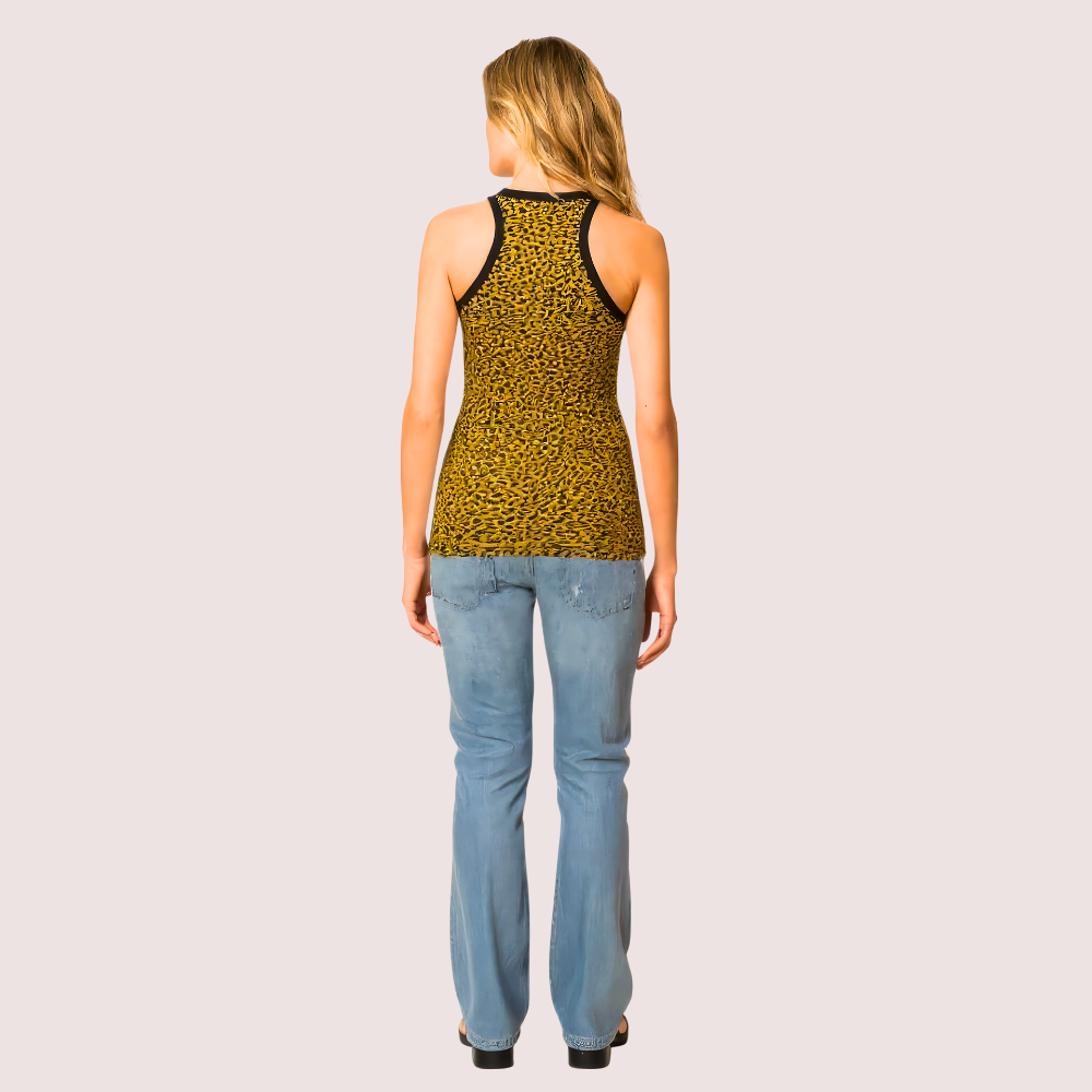 Bold Yellow Leopard Print Tank Top 2 Bold Yellow Leopard Print Tank Top - Image 2