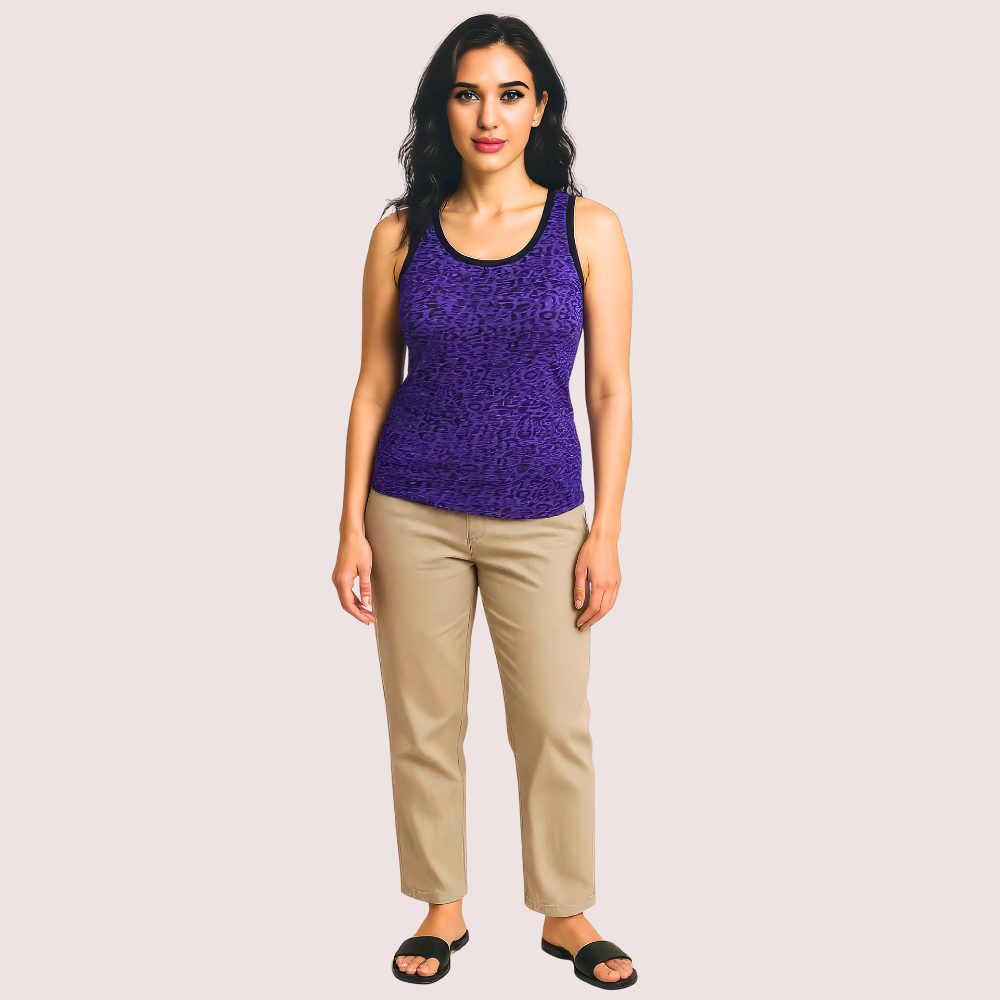 Electric Violet Leopard Print Tank Top 1 Electric Violet Leopard Print Tank Top