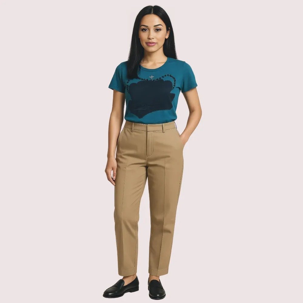 Teal Crown Graphic Crew Neck Tee 1 Teal Crown Graphic Crew Neck Tee
