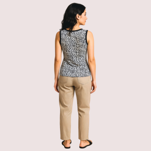 Monochrome Leopard Print Tank Top - Image 2