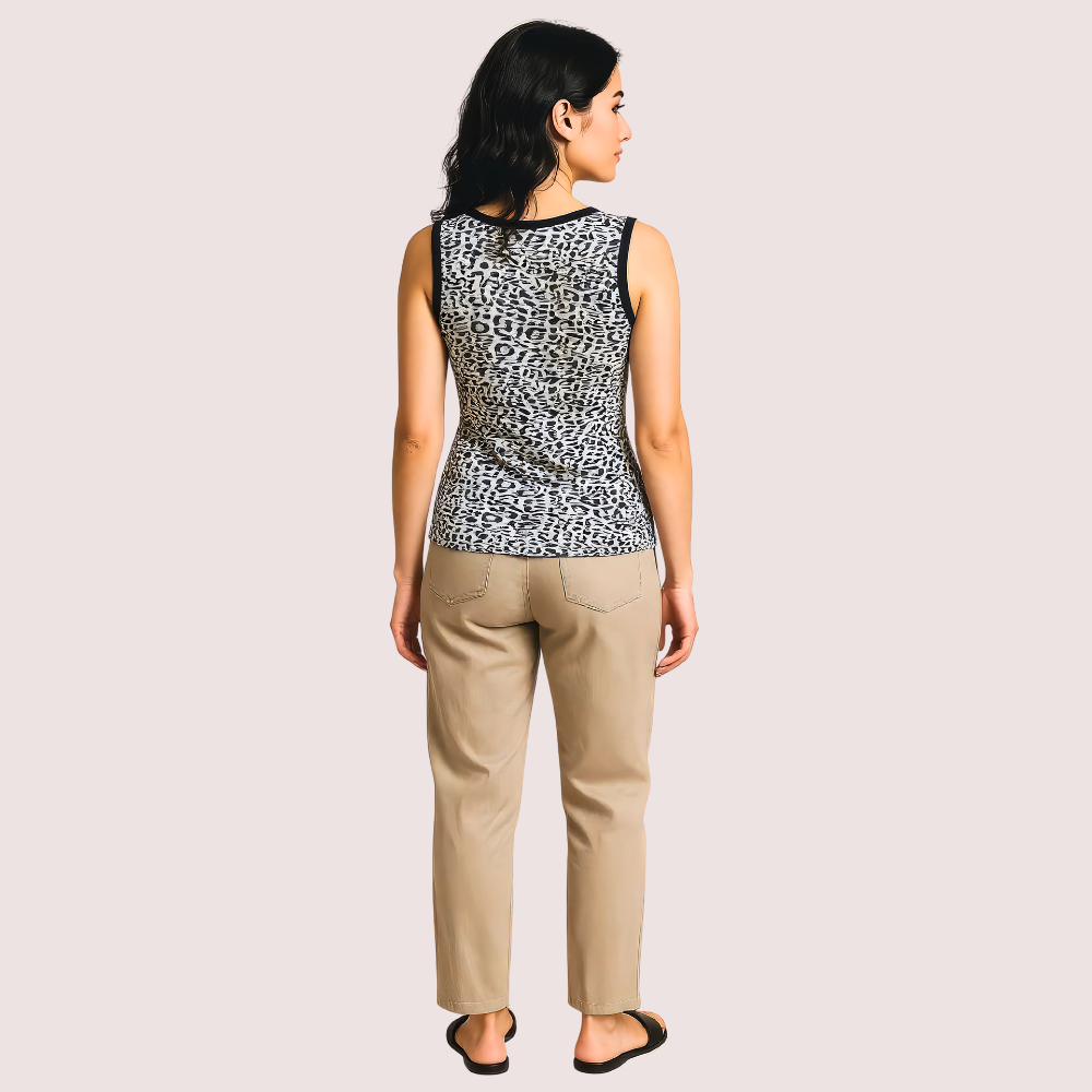 Monochrome Leopard Print Tank Top 2 Monochrome Leopard Print Tank Top - Image 2