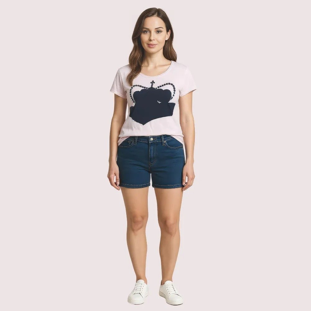 Pink Crown Graphic Casual Tee 1 Pink Crown Graphic Casual Tee